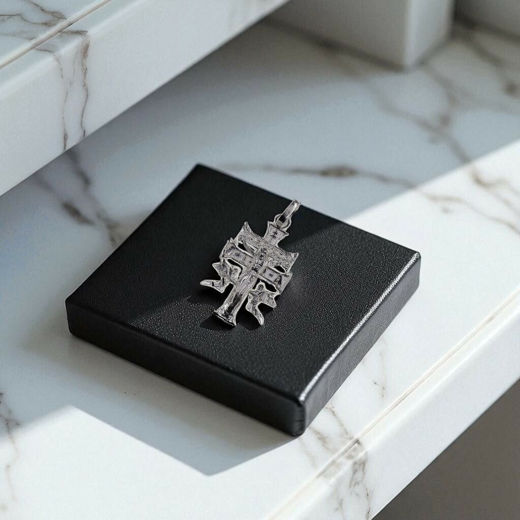 Dije Caravaca Mediana + Cadena En Plata .925