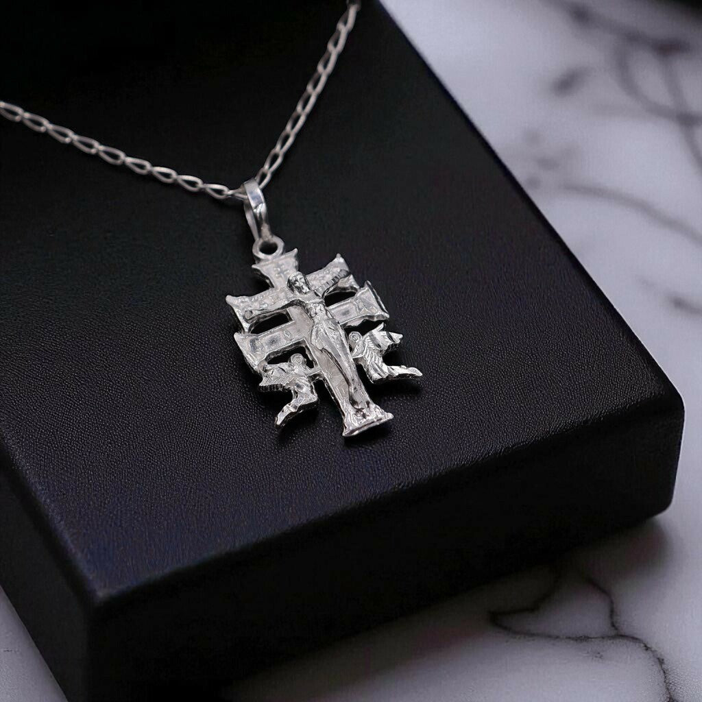 Dije Caravaca Mediana + Cadena En Plata .925