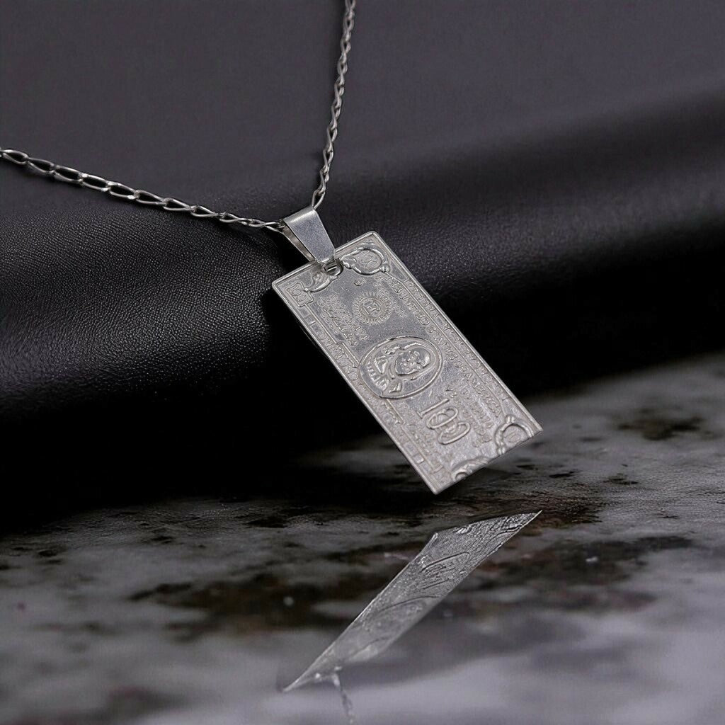 Dije De Dolar + Cadena En Plata .925