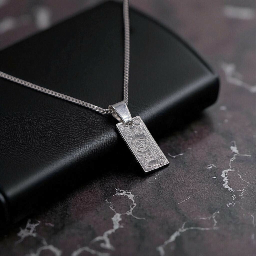 Dije De Dolar Chico + Cadena En Plata .925