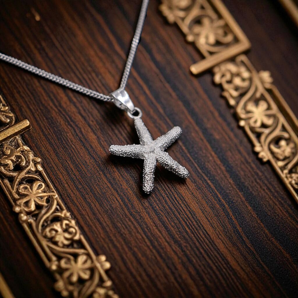 Dije Estrella De Mar + Cadena En Plata .925