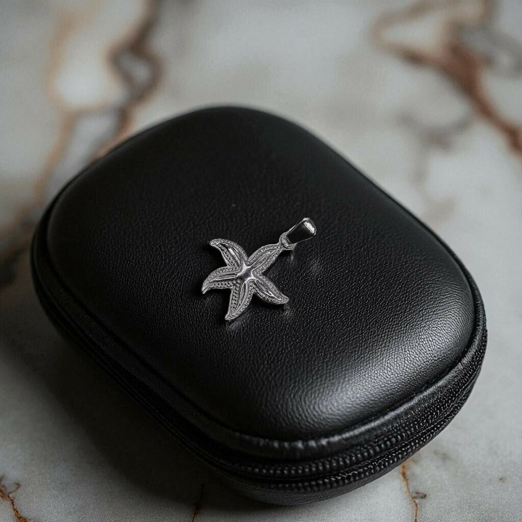 Dije Estrella De Mar Chica + Cadena En Plata .925