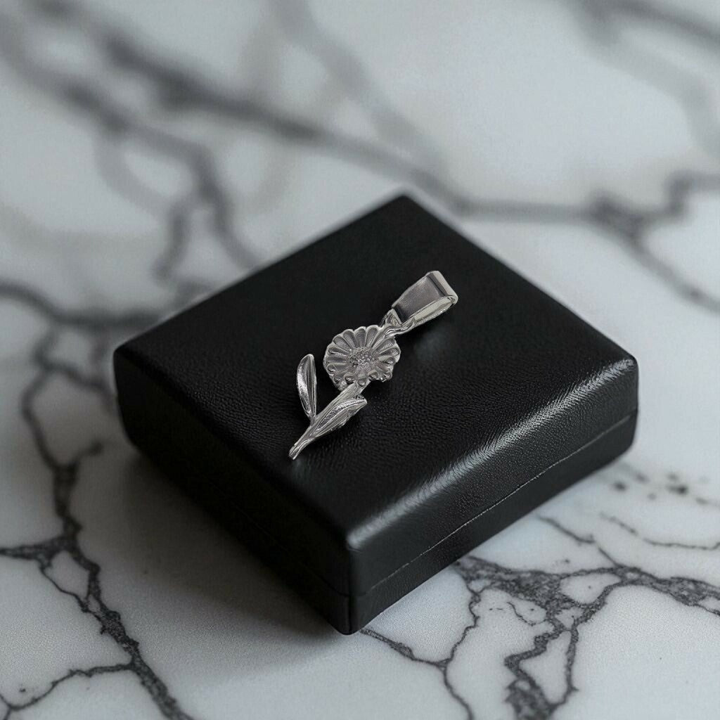 Dije De Flor + Cadena En Plata .925