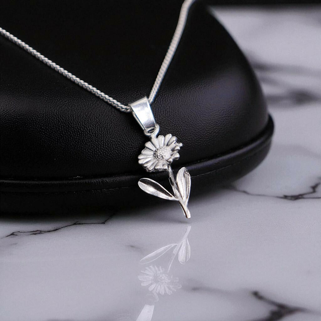 Dije De Flor + Cadena En Plata .925