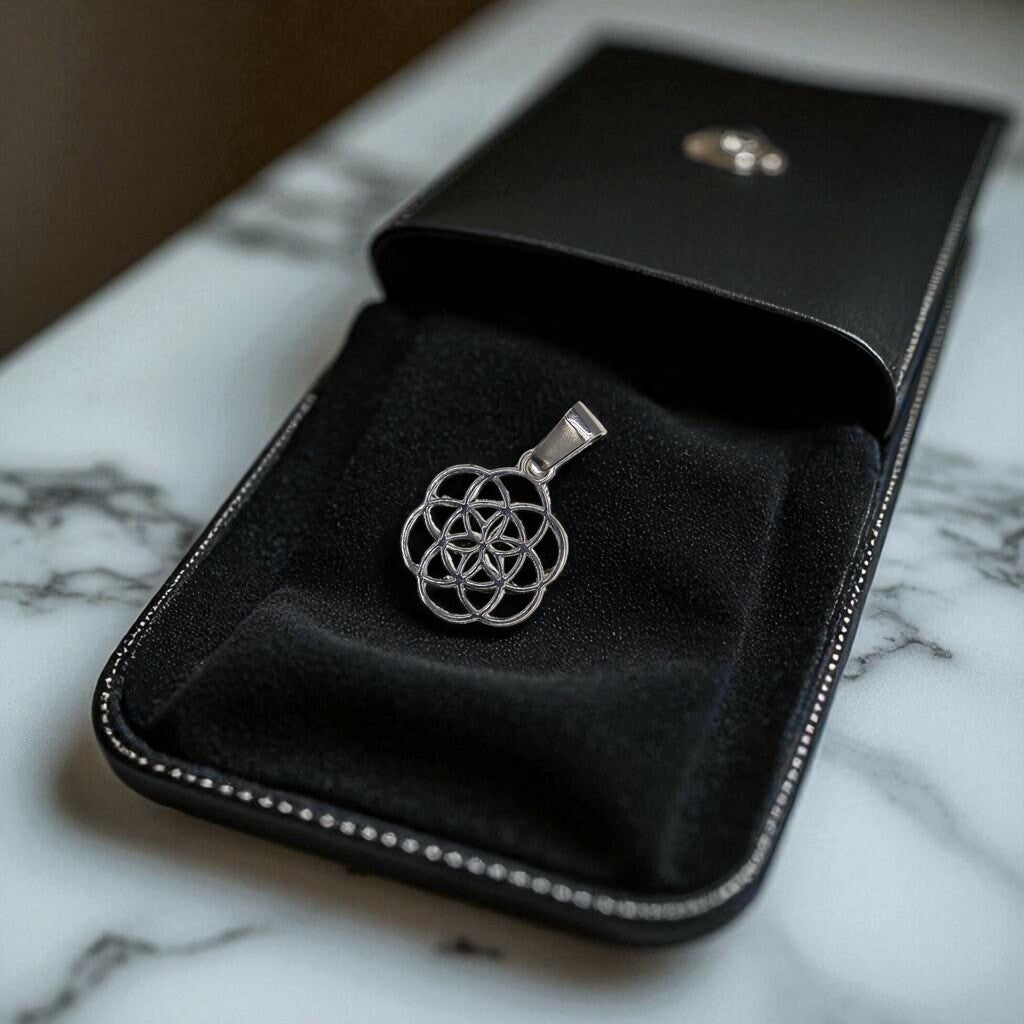 Dije Flor De La Vida + Cadena En Plata .925