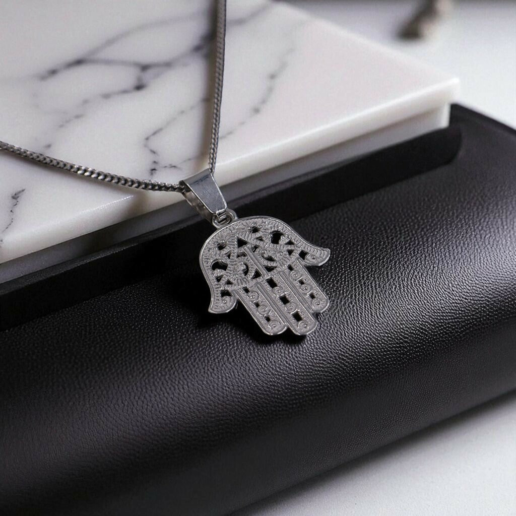 Dije Mano De Fatima + Cadena En Plata .925