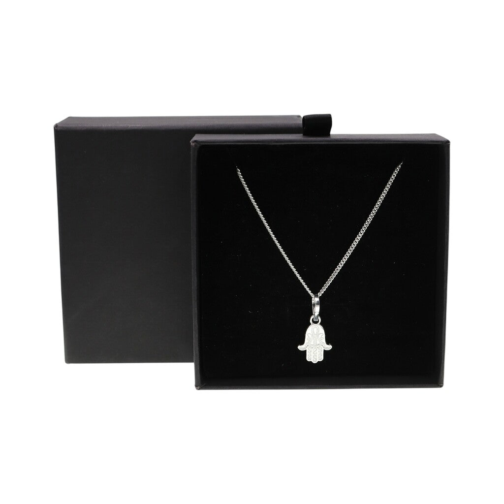 Dije Mano De Fatima Chica + Cadena Plata .925