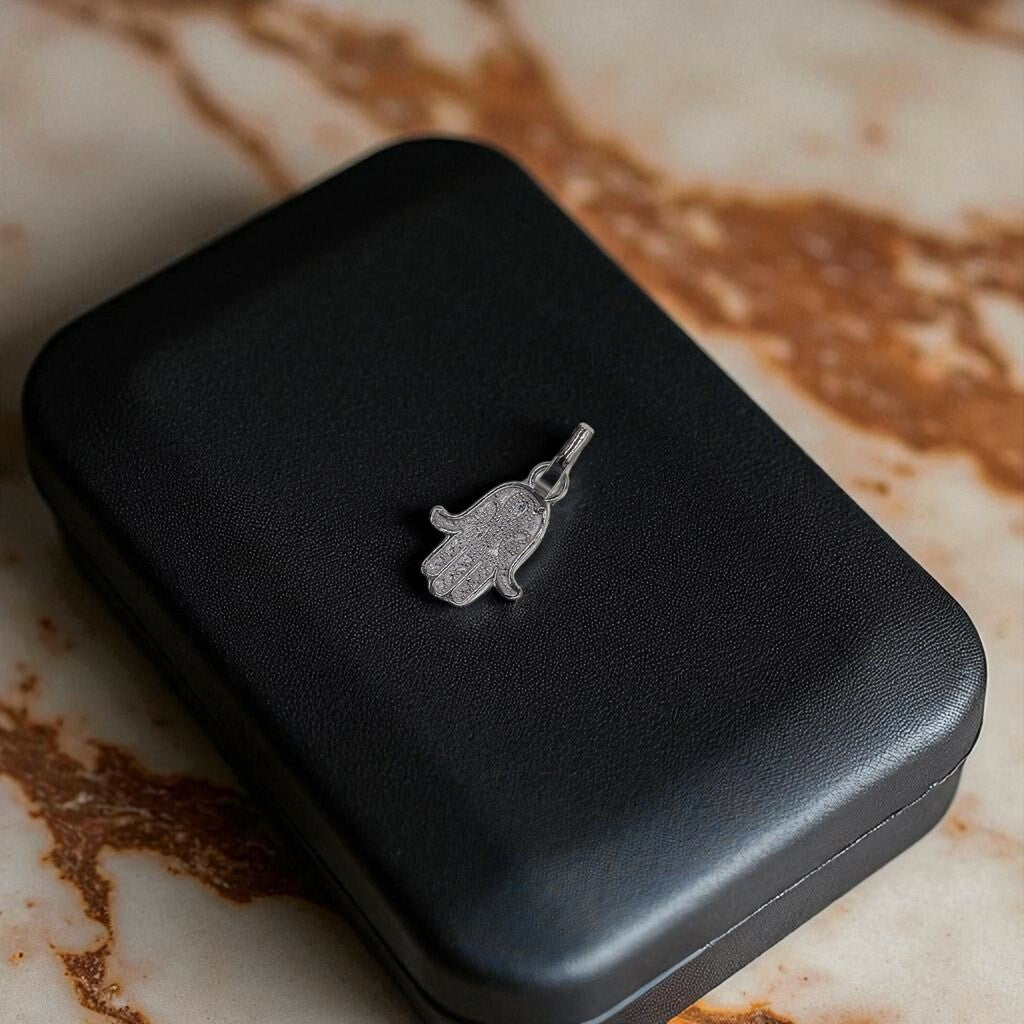 Dije Mano De Fatima Chica + Cadena Plata .925