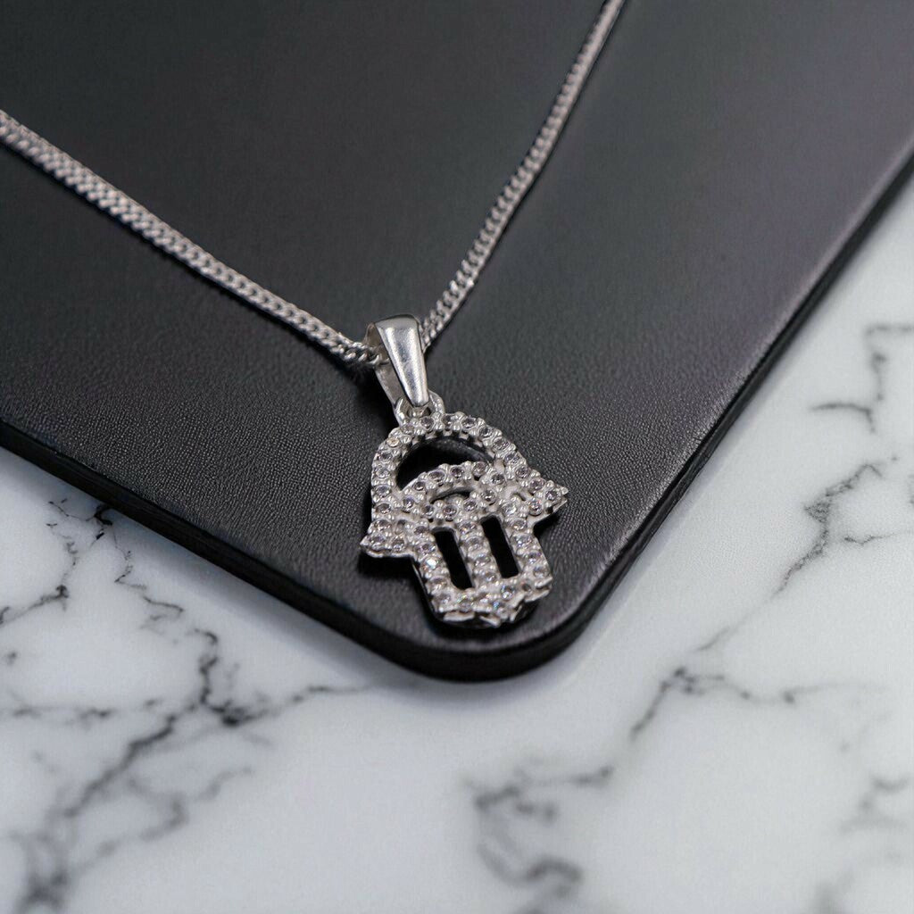 Dije Mano De Fatima + Cadena En Plata .925