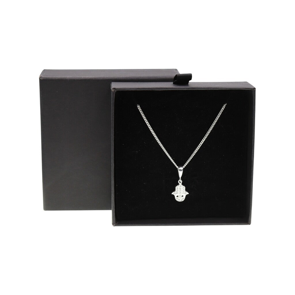 Dije Mano De Fatima Mini + Cadena En Plata .925