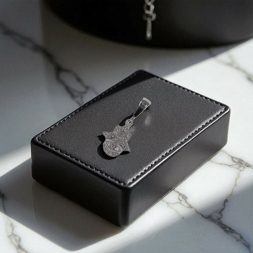 Dije Mano De Fatima Mini + Cadena En Plata .925