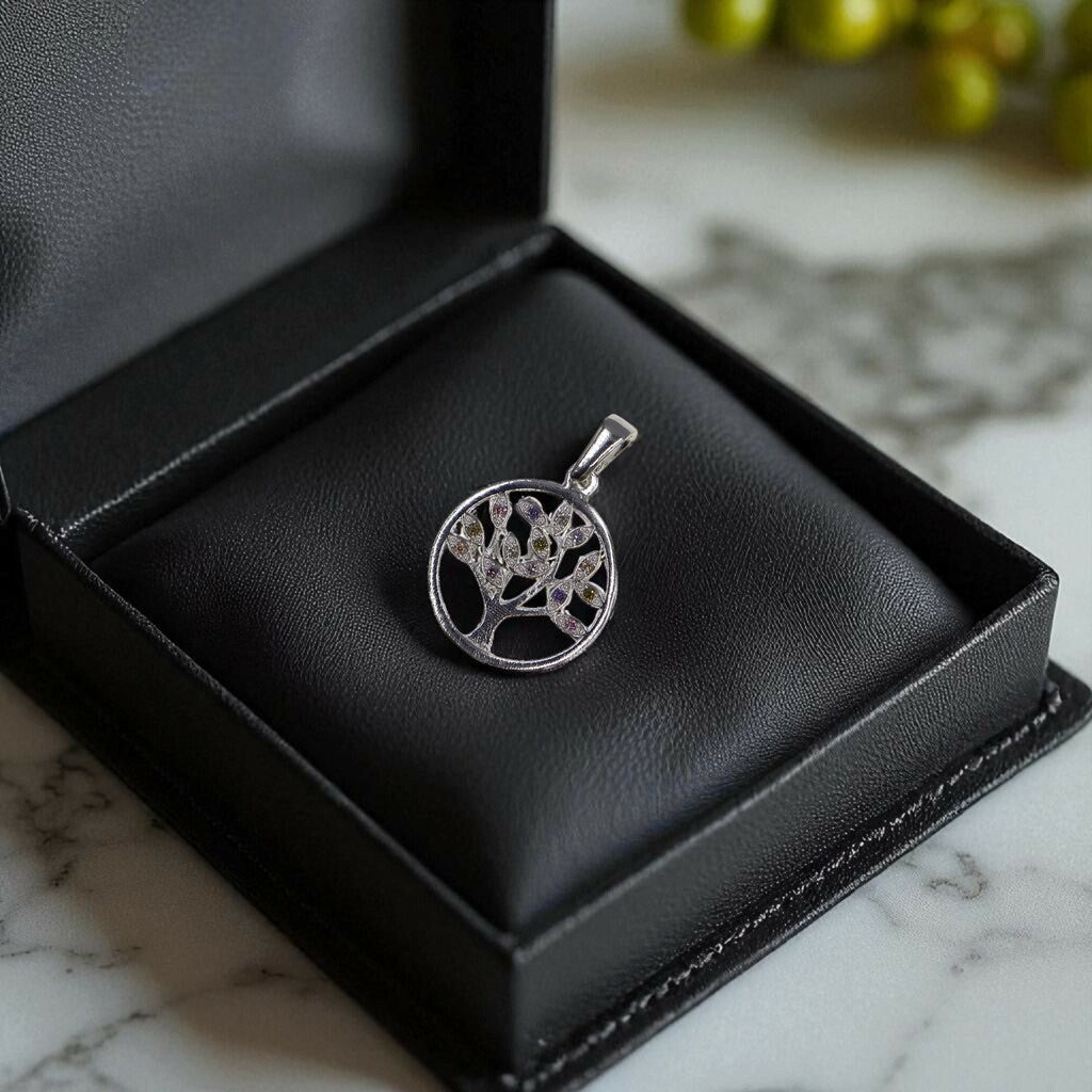 Dije Arbol De La Vida + Cadena En Plata .925