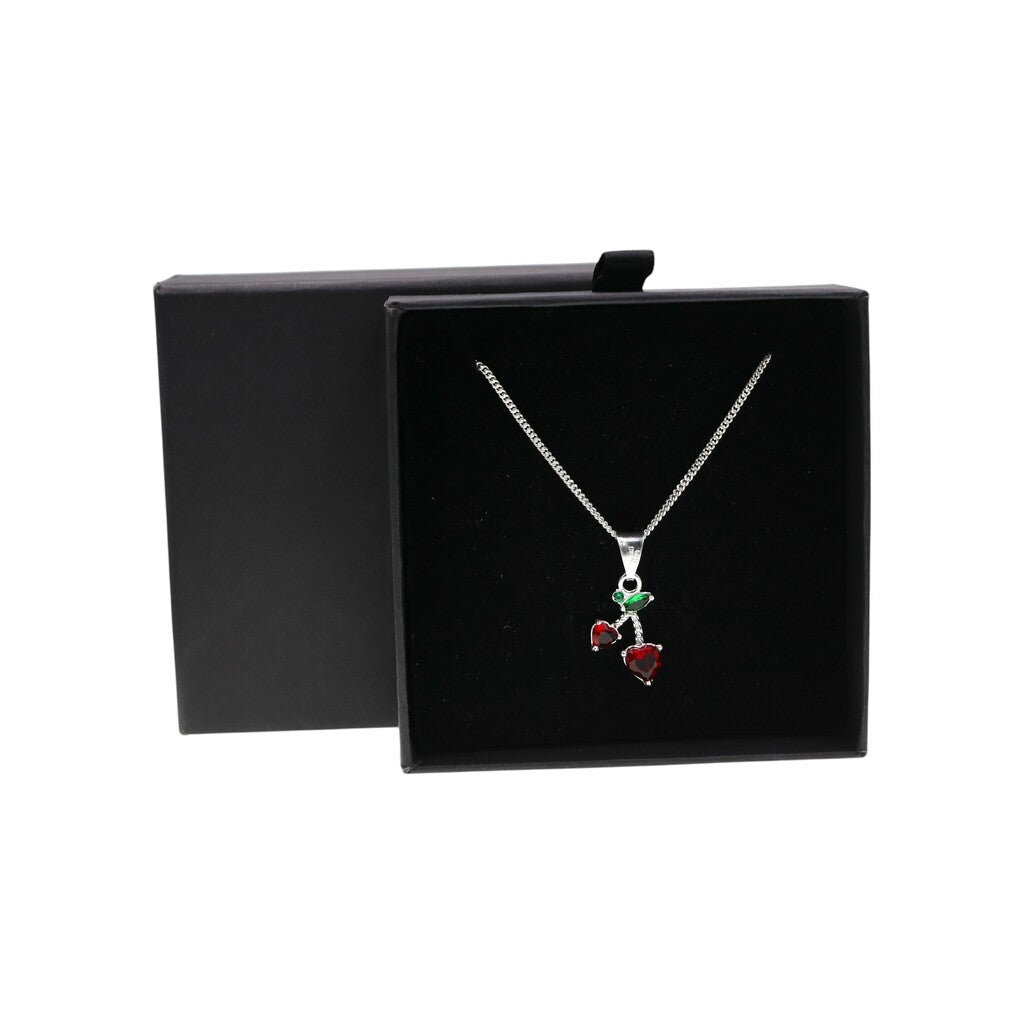 Dije De Cerezas + Cadena En Plata .925