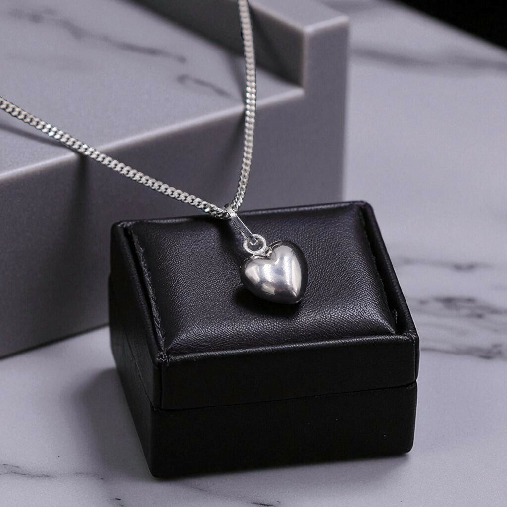 Dije De Corazon + Cadena En Plata .925