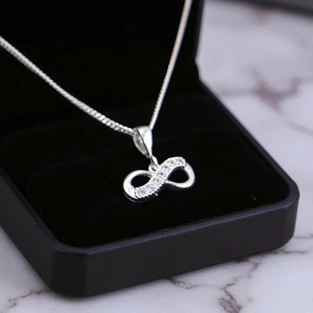 Dije De Infinito + Cadena En Plata .925