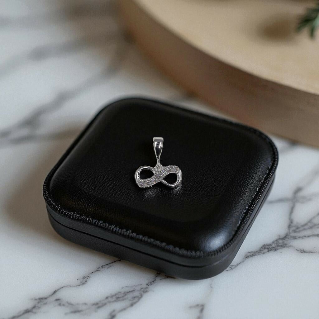 Dije De Infinito + Cadena En Plata .925