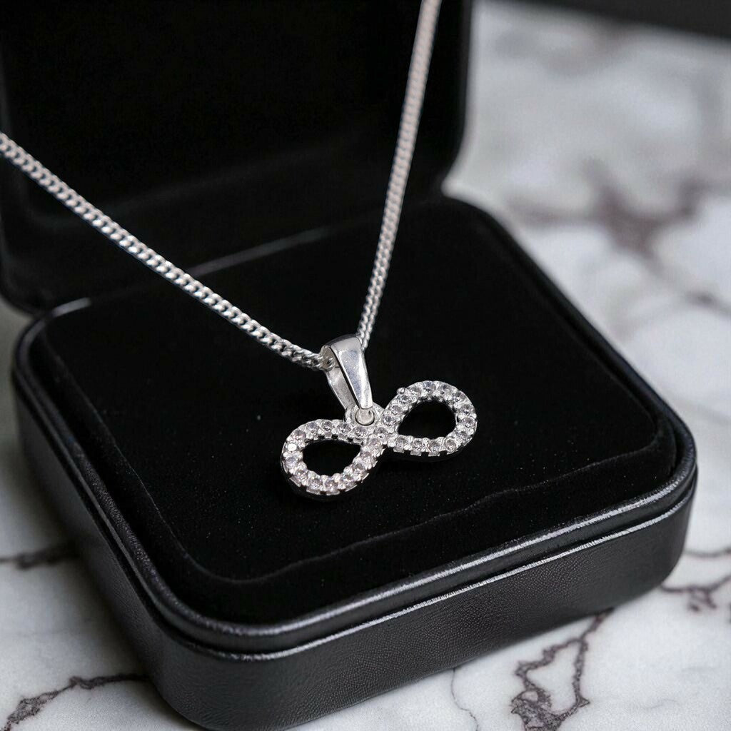 Dije Infinito + Cadena En Plata 925