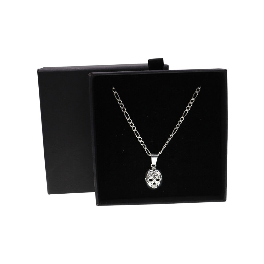 Dije Mascara Luchador + Cadena En Plata .925