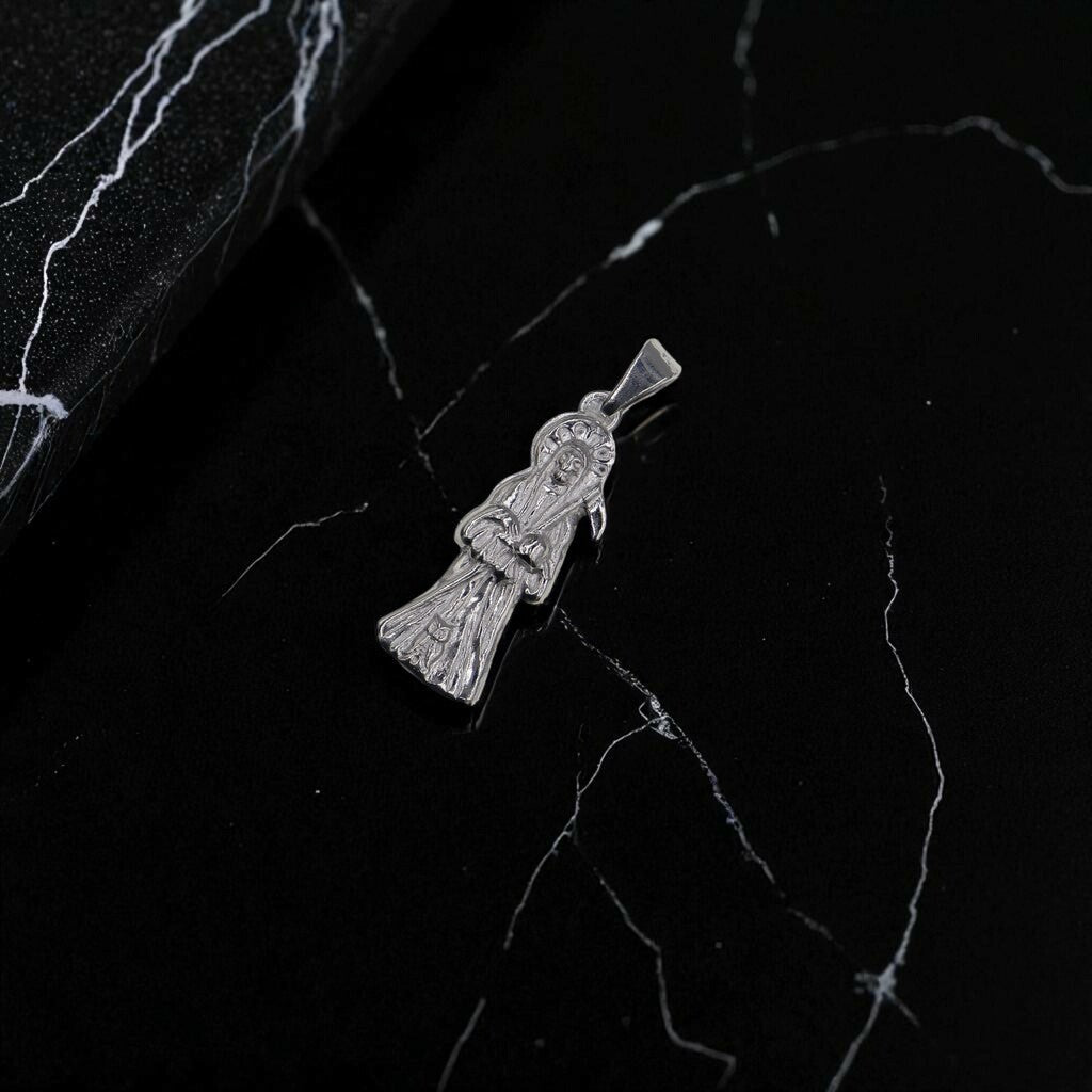Dije Santa Muerte + Cadena En Plata .925