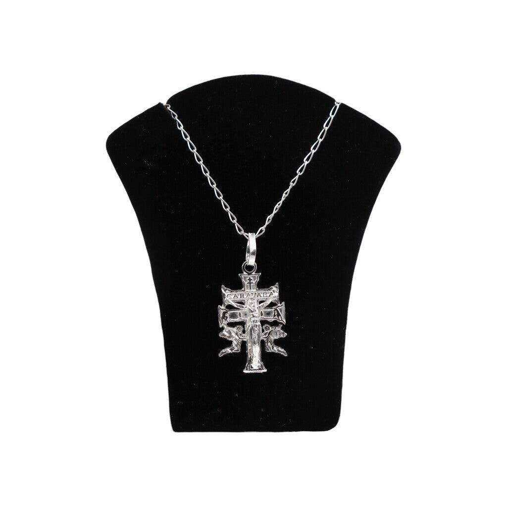 Dije Caravaca Mediana + Cadena En Plata .925