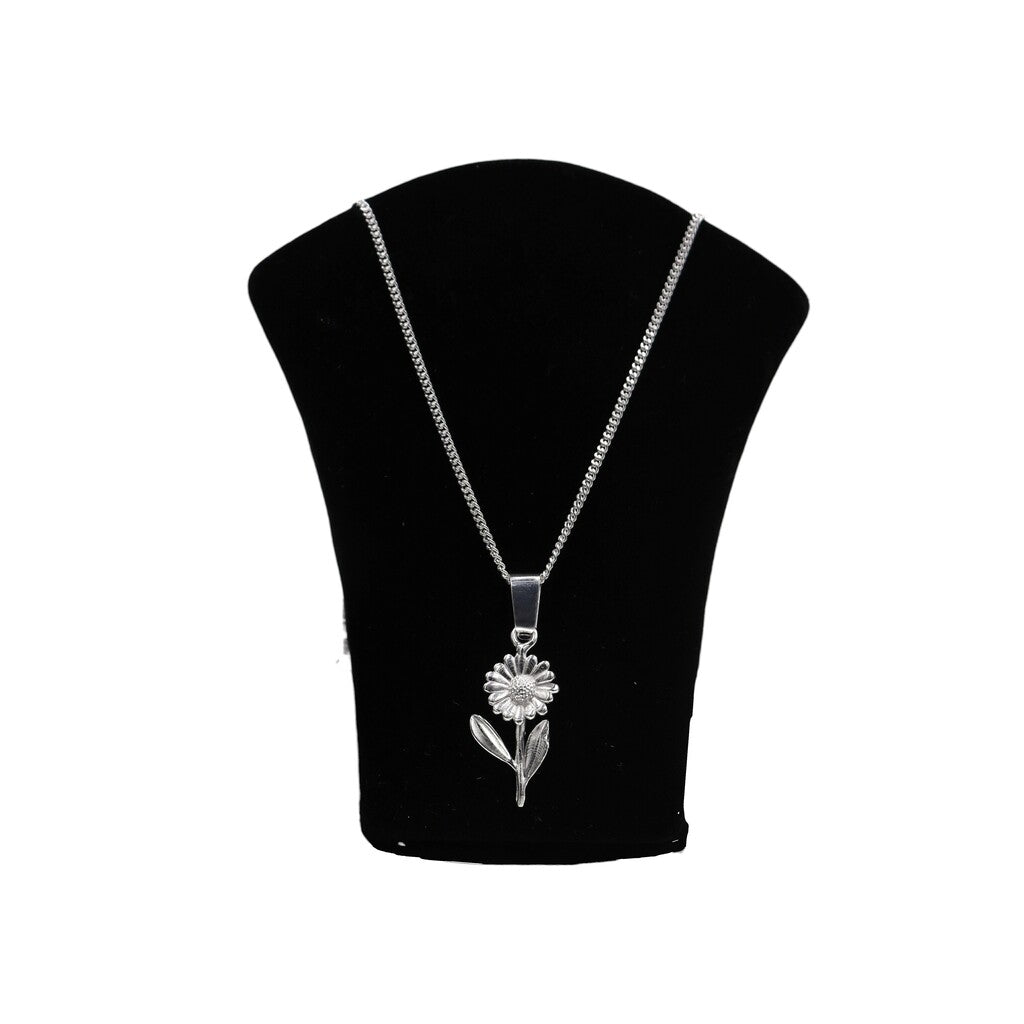 Dije De Flor + Cadena En Plata .925
