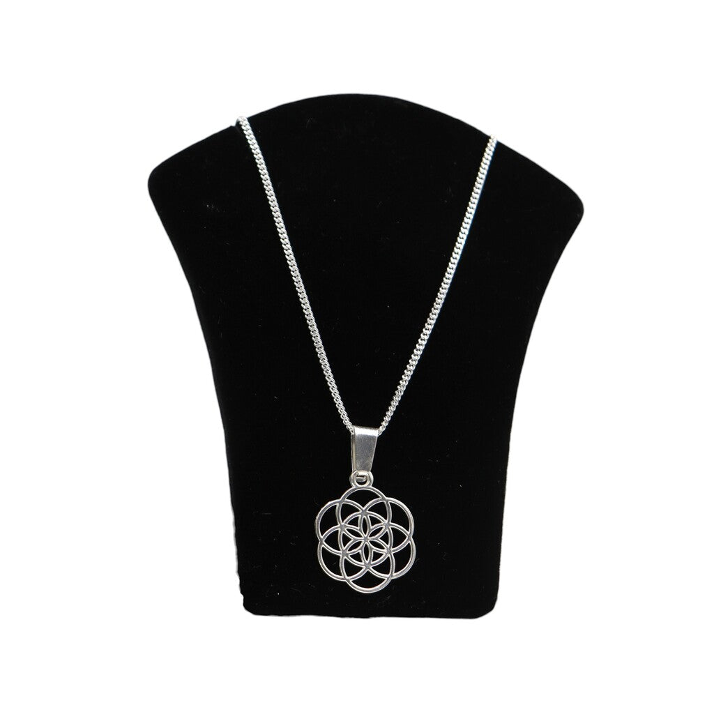 Dije Flor De La Vida + Cadena En Plata .925