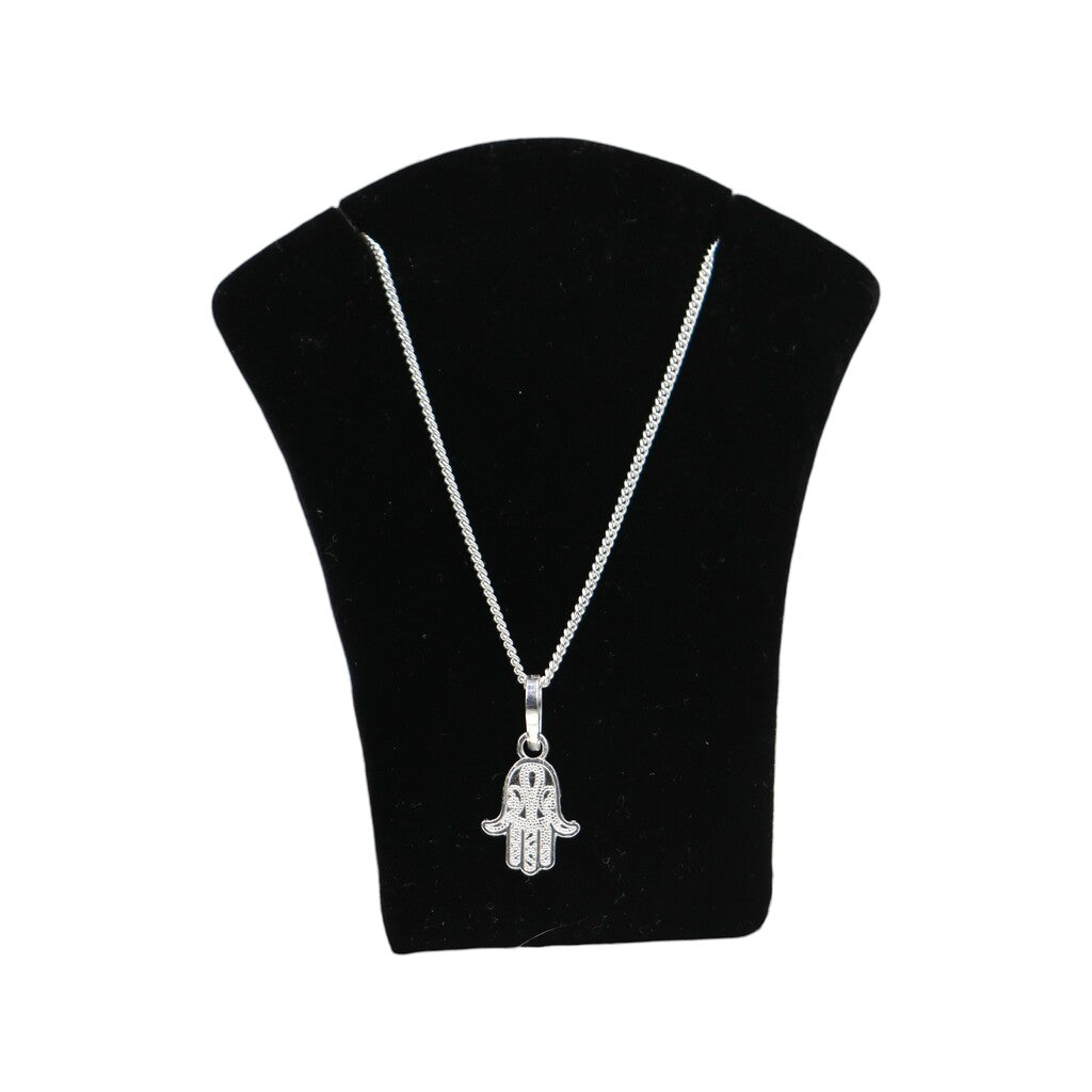 Dije Mano De Fatima Chica + Cadena Plata .925