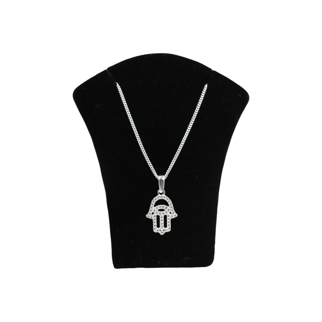 Dije Mano De Fatima + Cadena En Plata .925