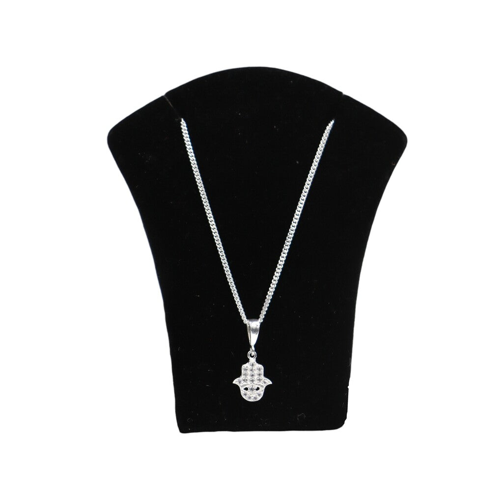 Dije Mano De Fatima Mini + Cadena En Plata .925