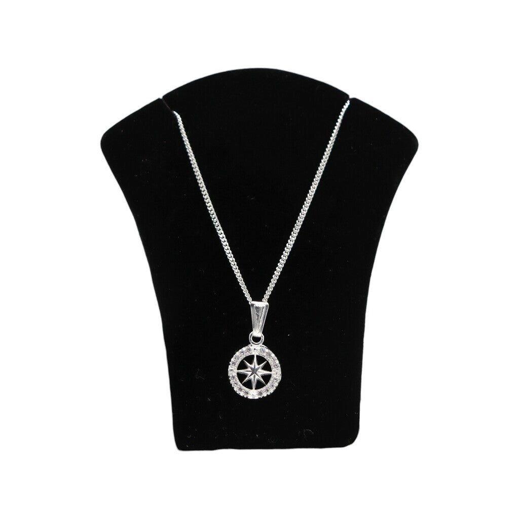 Dije Rosa Nautica + Cadena En Plata .925