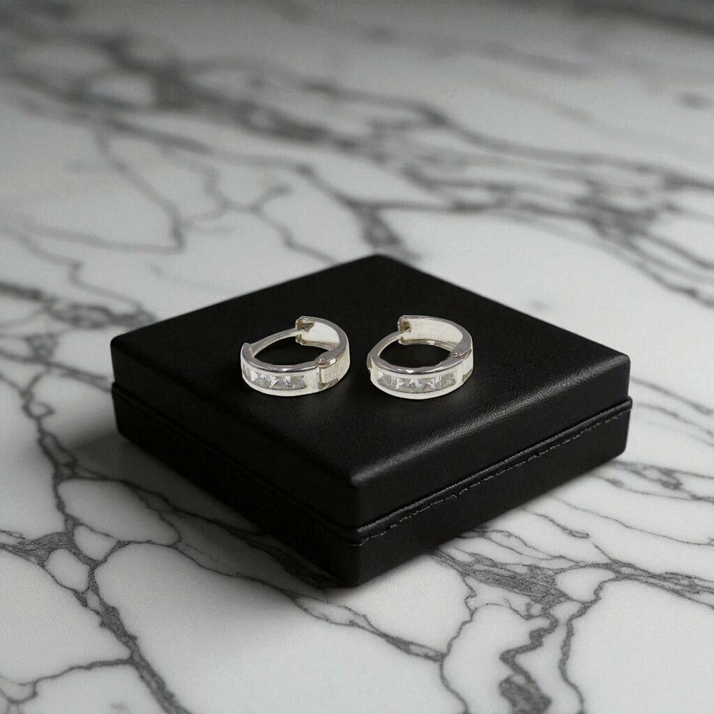 Arracadas Huggies De Colores de Plata .925