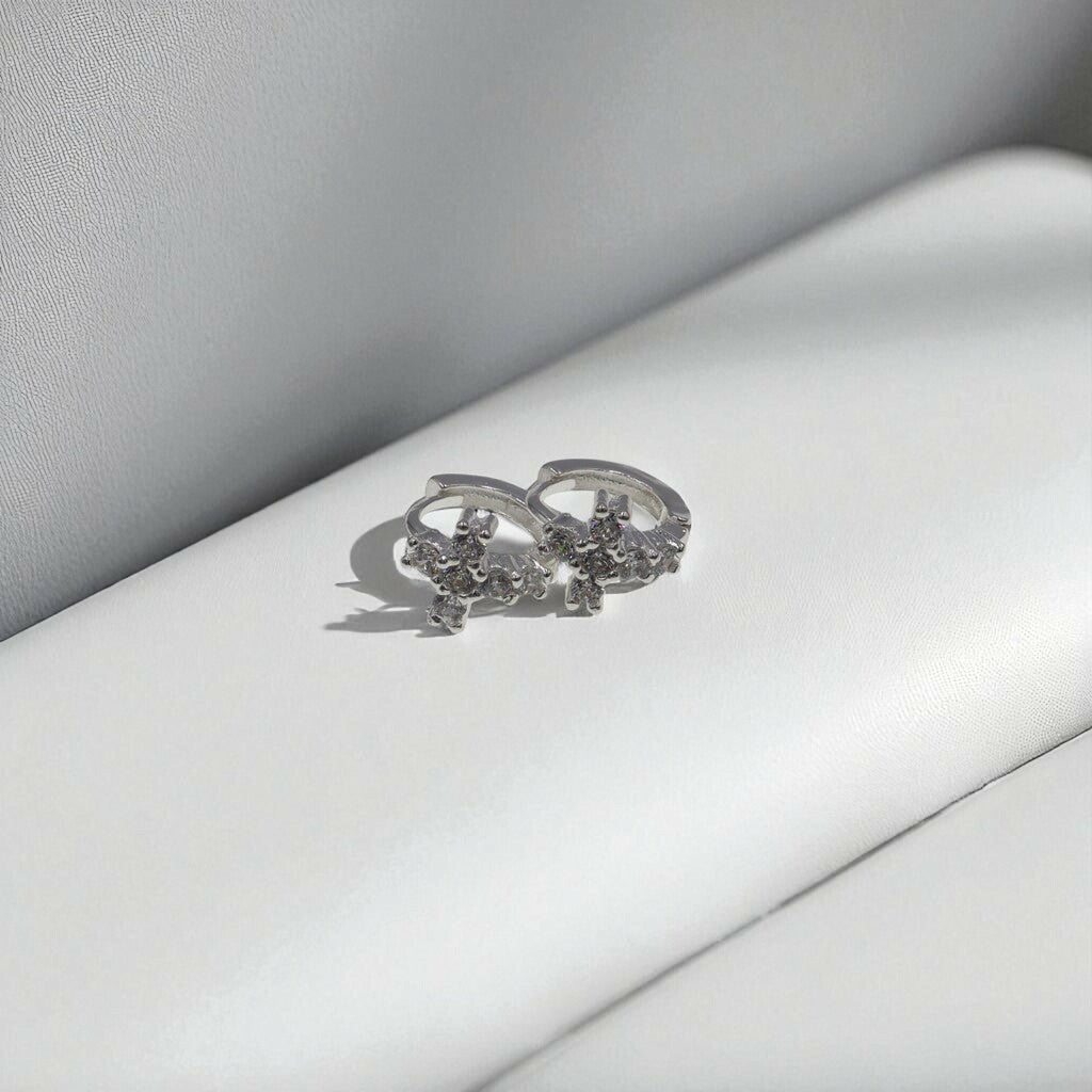 Arracadas Huggies Cruz de Plata .925