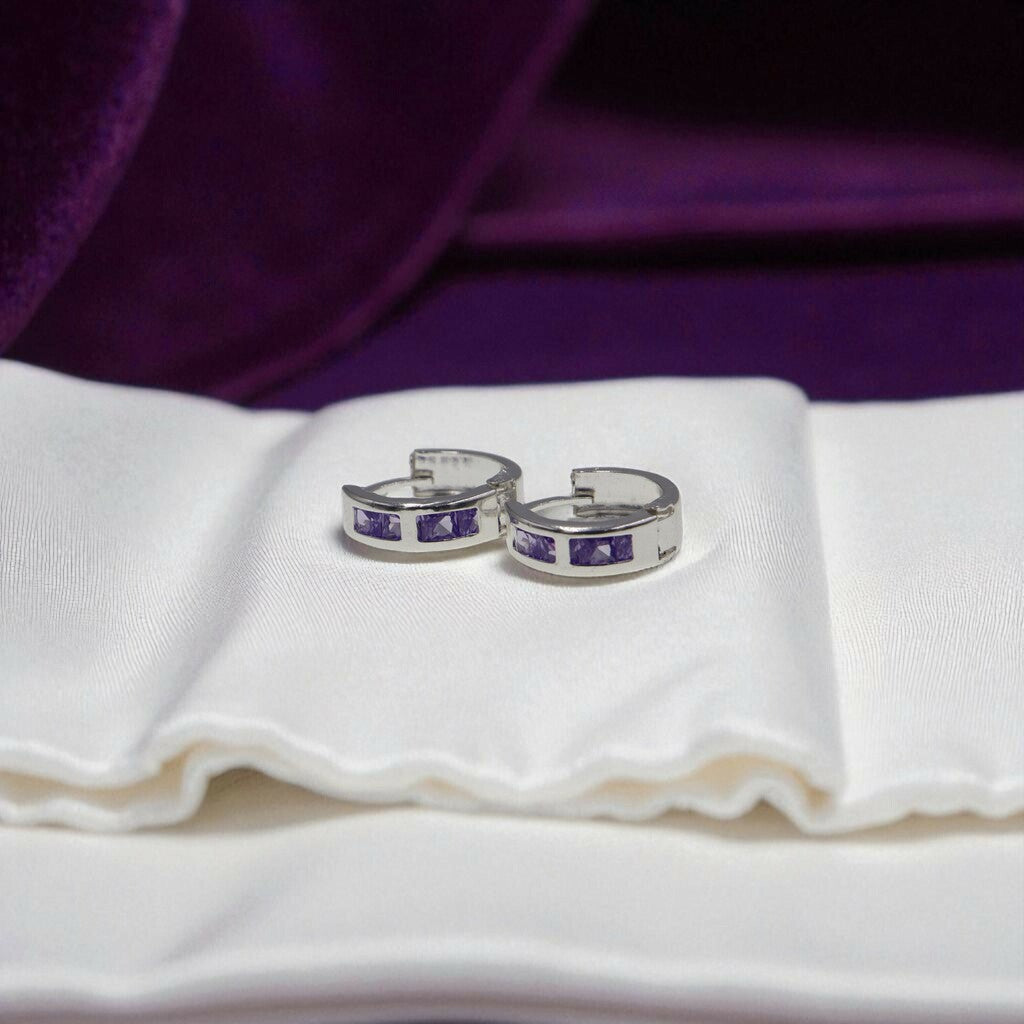 Arracadas Huggies De Colores de Plata .925