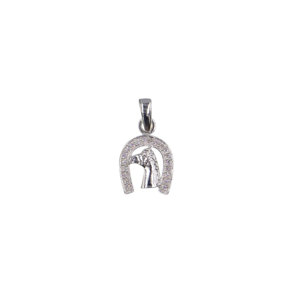 Dije Caballo Herradura Mini + Cadena en Plata .925
