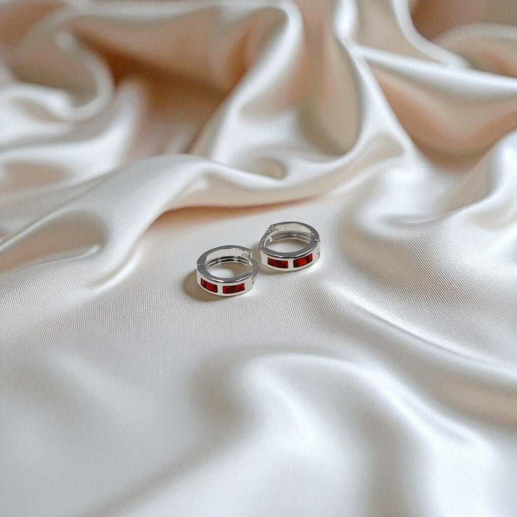 Arracadas Huggies De Colores de Plata .925