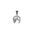 Dije Caballo Herradura Blanca + Cadena en Plata .925