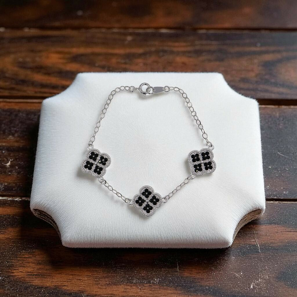 Pulso De Plata .925 Estilo Trebol Grande