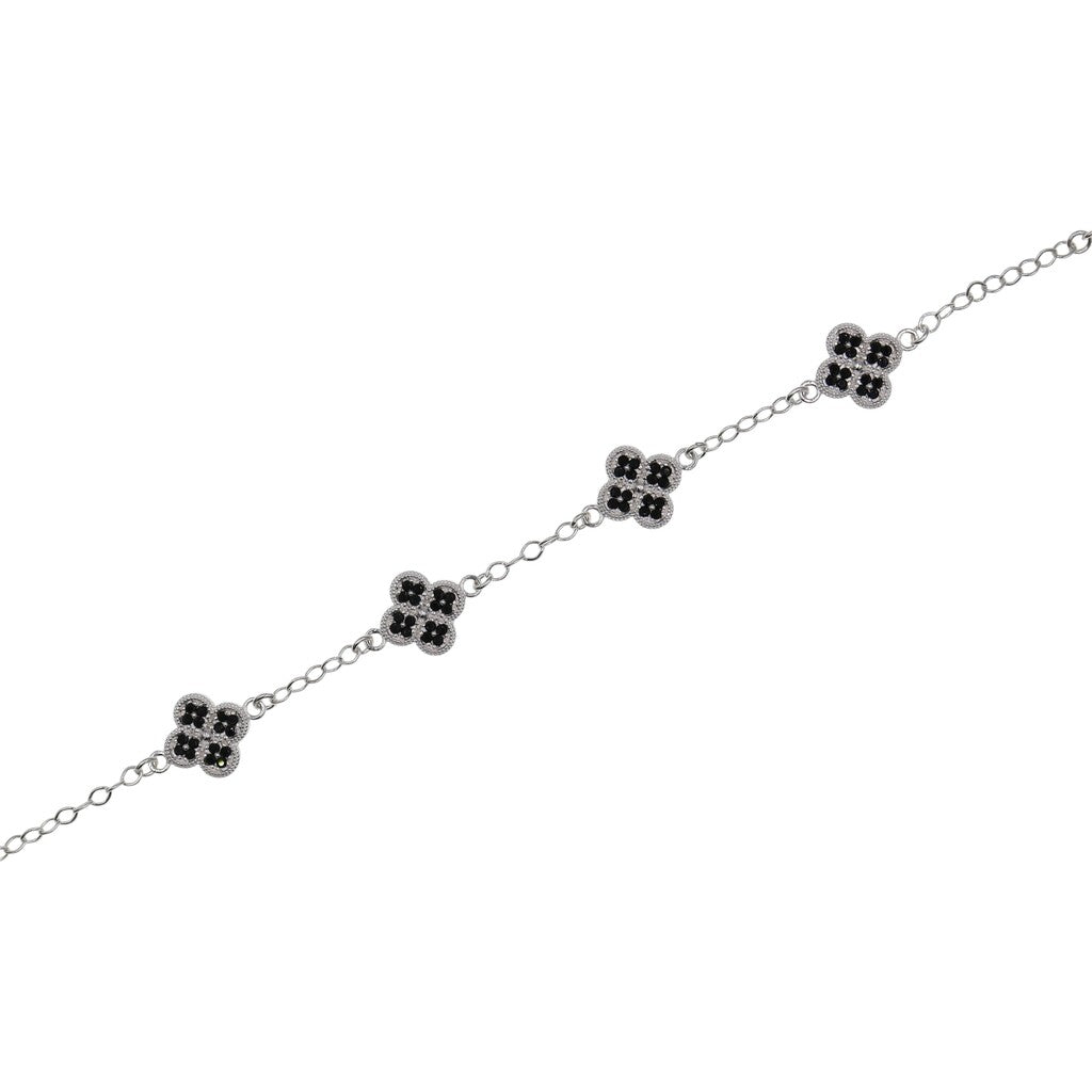 Pulso De Plata .925 Estilo Trebol Chico