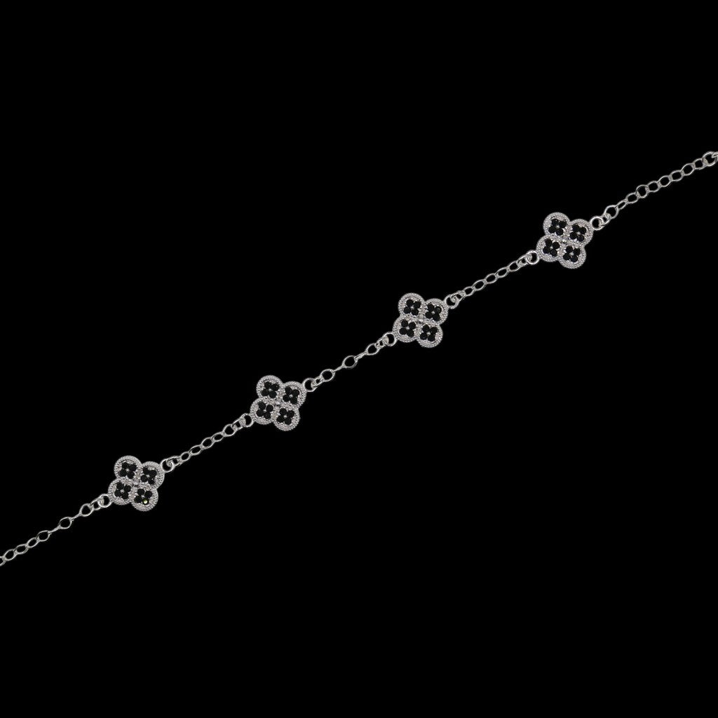 Pulso De Plata .925 Estilo Trebol Chico