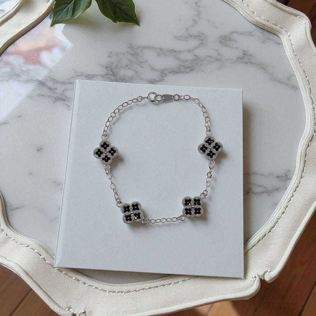 Pulso De Plata .925 Estilo Trebol Chico