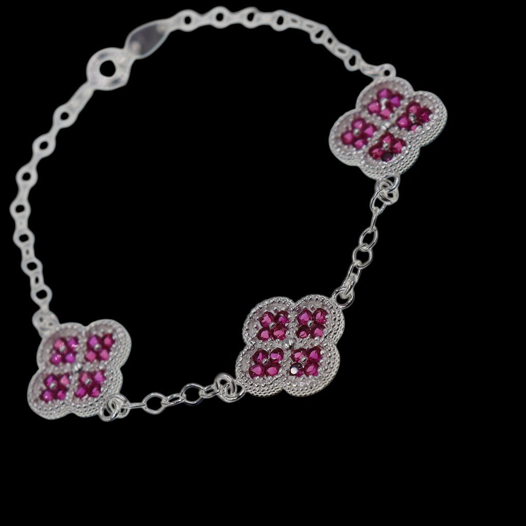 Pulso De Plata .925 Estilo Trebol Grande