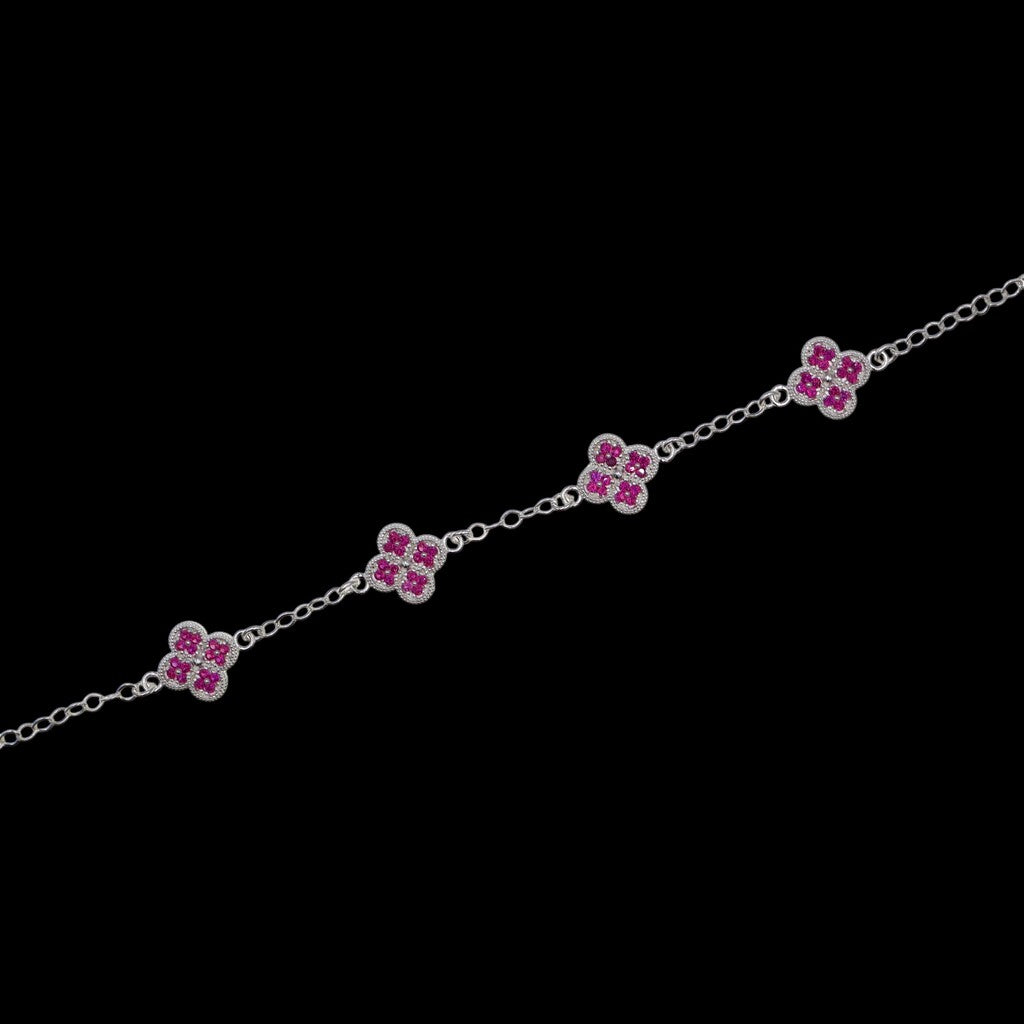 Pulso De Plata .925 Estilo Trebol Chico