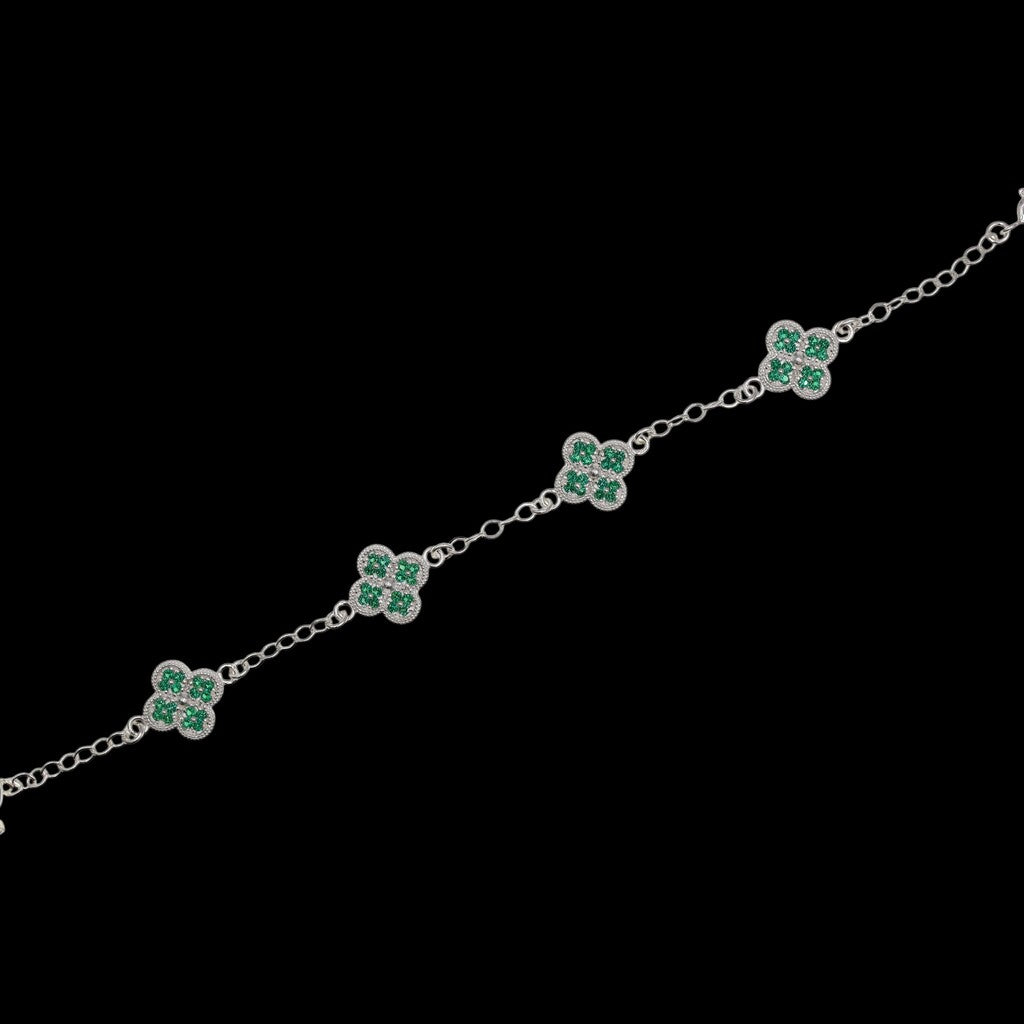 Pulso De Plata .925 Estilo Trebol Chico