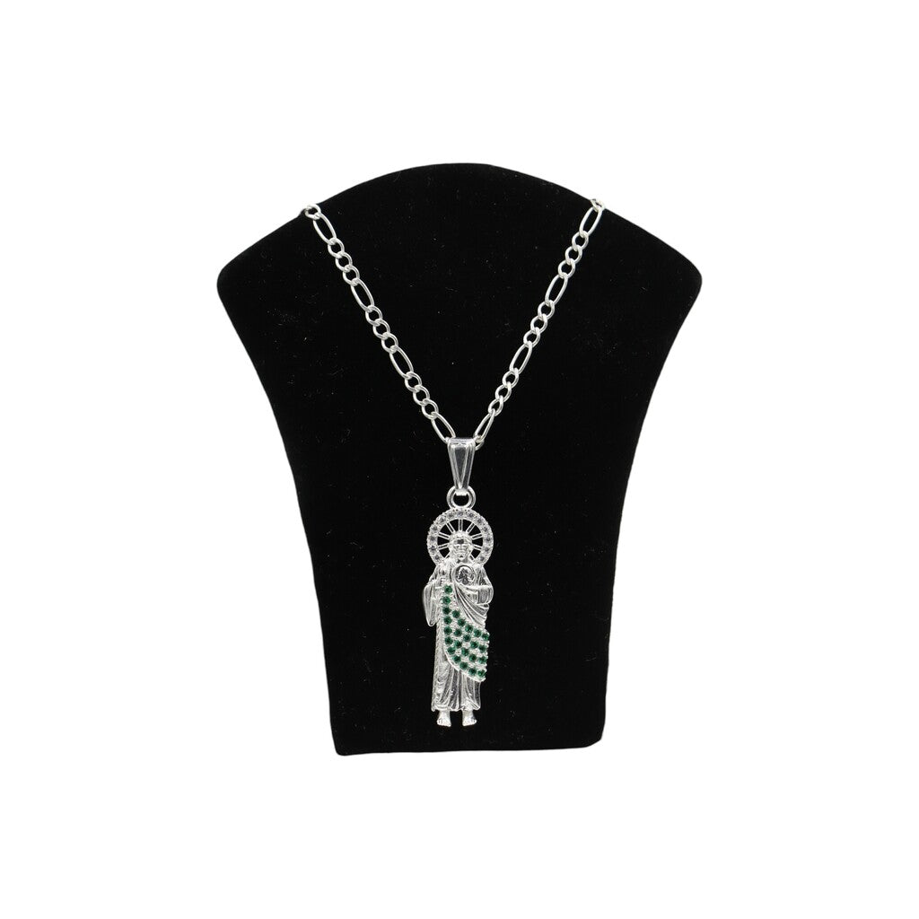 Dije De San Judas + Cadena En Plata .925