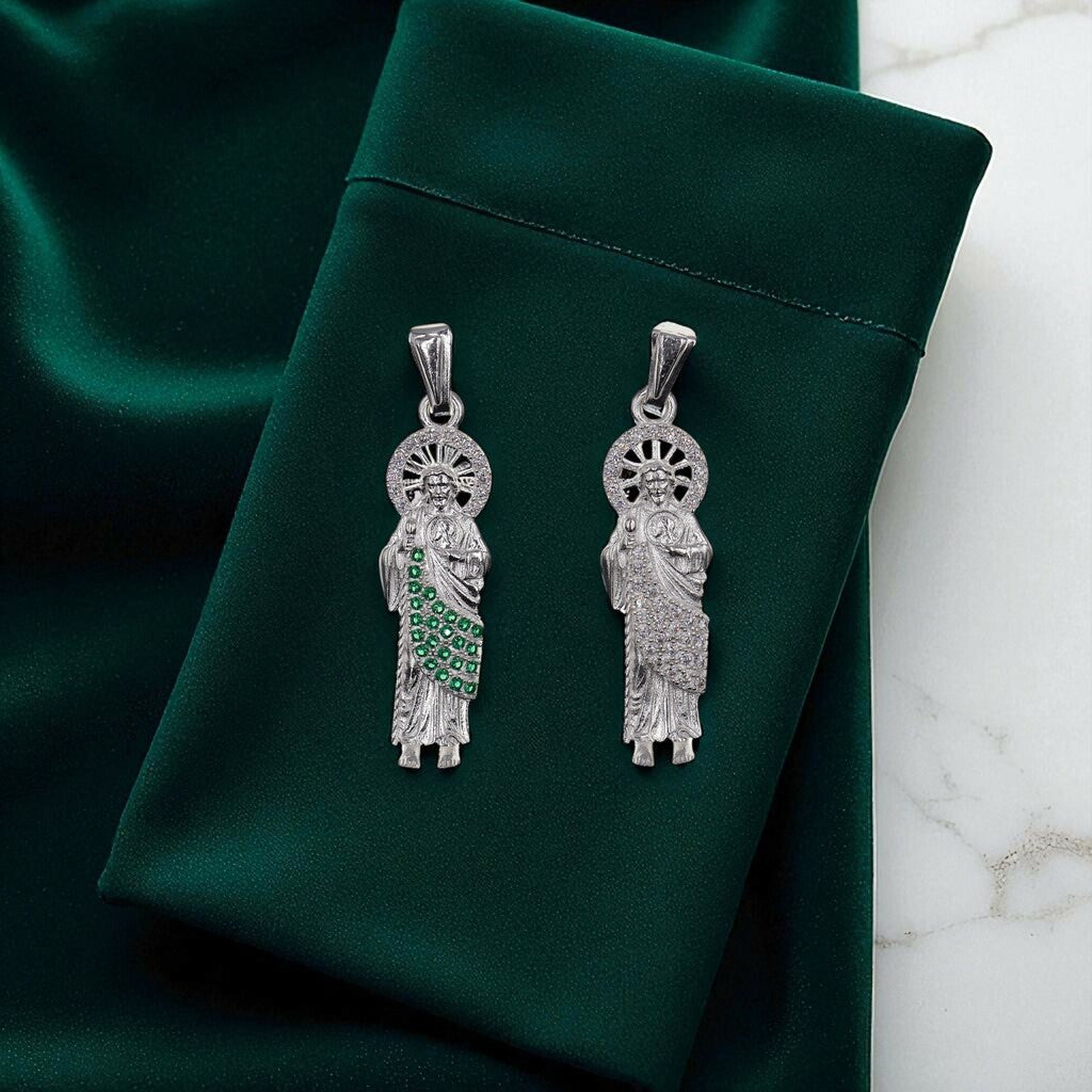 Dije De San Judas + Cadena En Plata .925