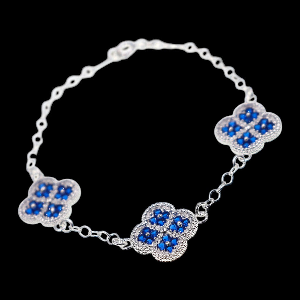 Pulso De Plata .925 Estilo Trebol Grande