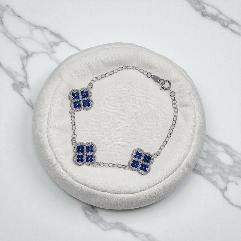 Pulso De Plata .925 Estilo Trebol Grande