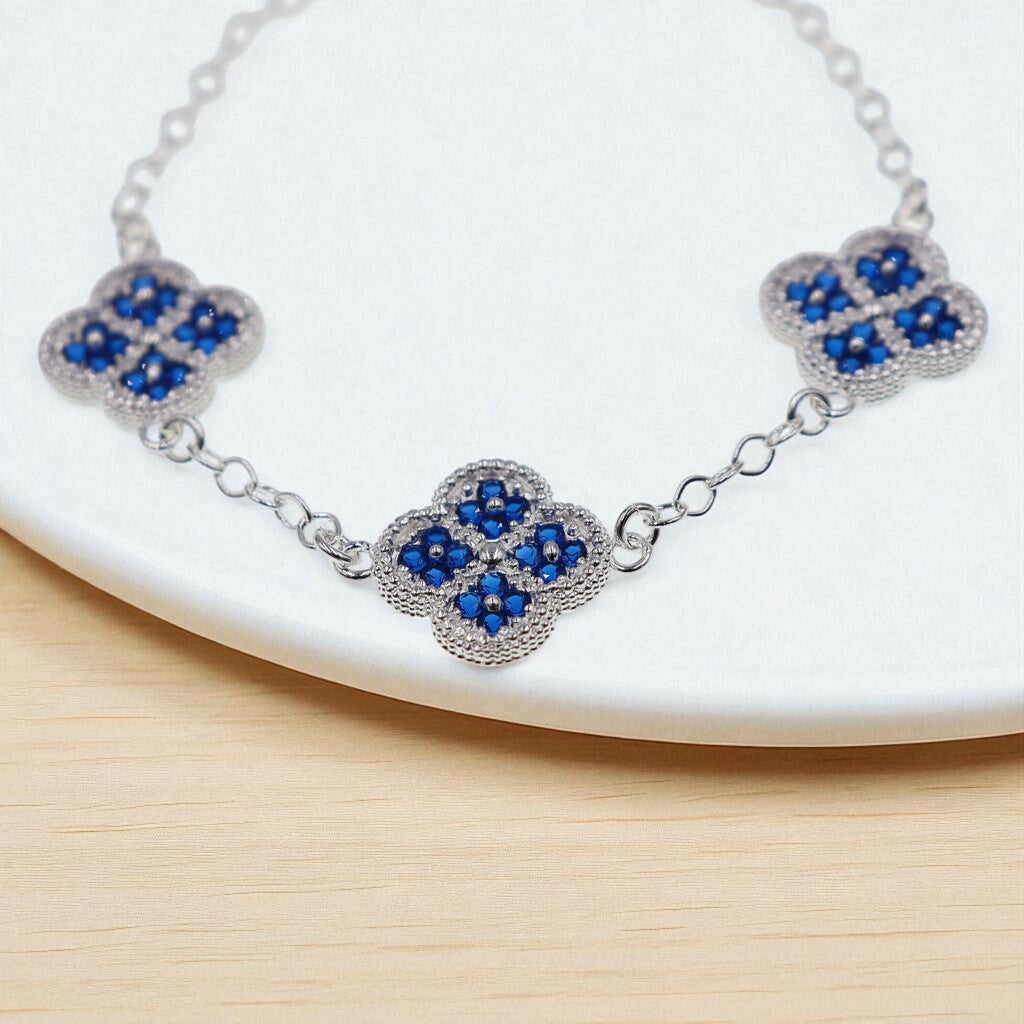 Pulso De Plata .925 Estilo Trebol Grande