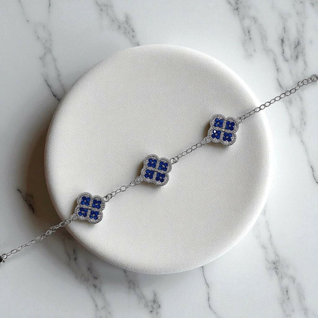 Pulso De Plata .925 Estilo Trebol Grande