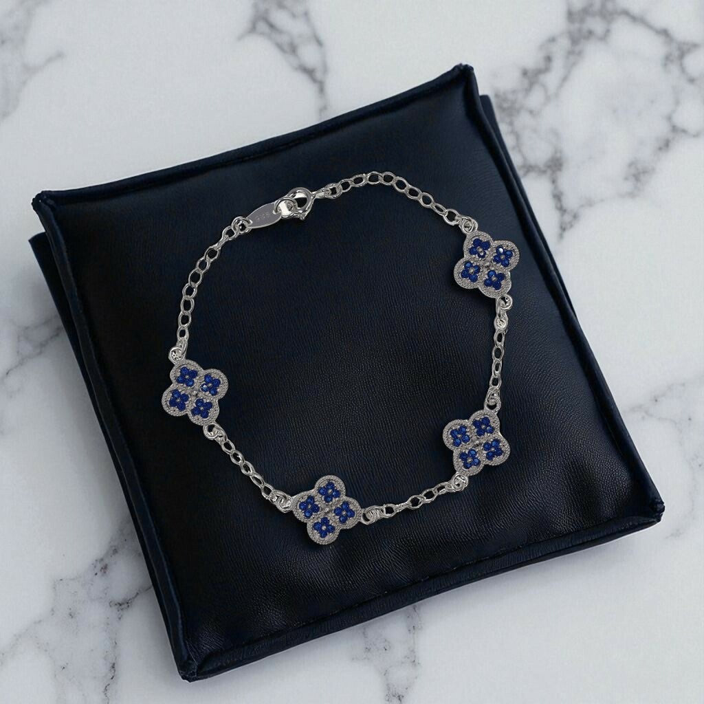 Pulso De Plata .925 Estilo Trebol Chico